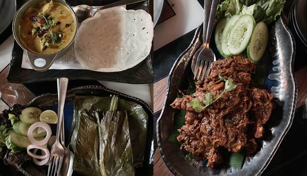 Banana leaf fish with Curry & Chicken Wing Roast