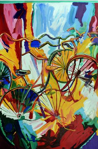 Mala Doshi_Way To Health_Acrylic  on Canvas_2 X 3 Inches_2022