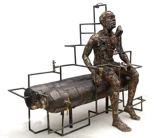 Pintu Sikder, Beyond Expectation, 52 x 64 x 37 inches, Brass & Iron