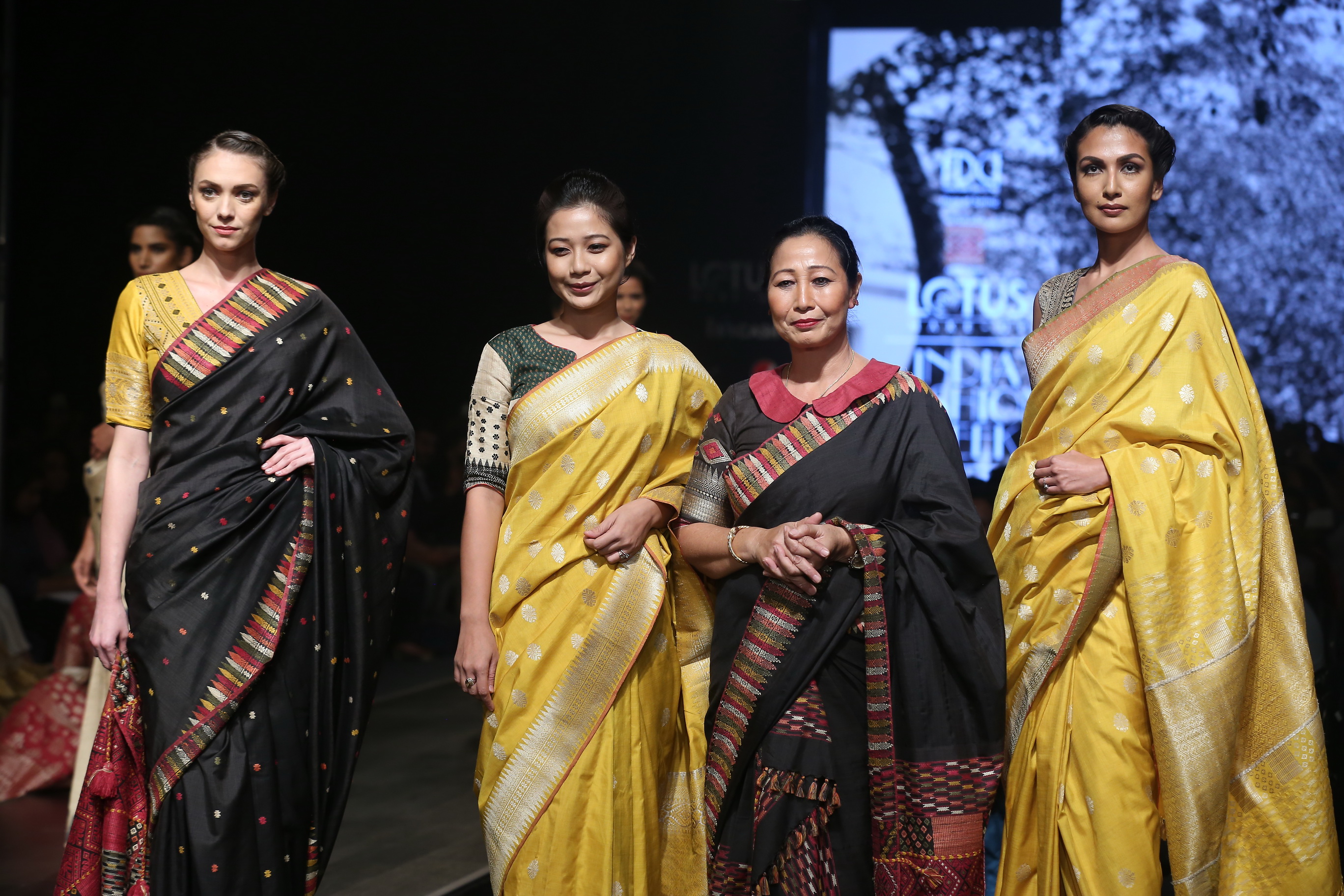 Fashion designer Anuradha Kuli on the second day of Lotus Make-up India Fashion Week where collections from her fashion label 'Abstract' were showcased, in New Delhi on Oct 10, 2019. (Photo: IANS)