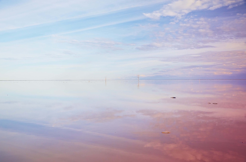 Pastel colours of Lake Menindee, Kinchega National Park.