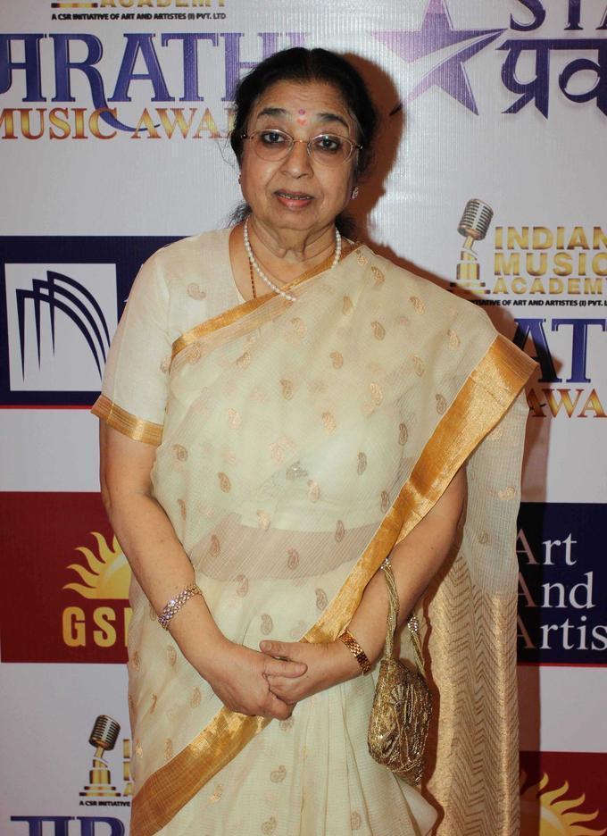 Singer Usha Mangeshkar during the 1st Marathi music award (IMA) in Mumbai. (Photo: IANS)