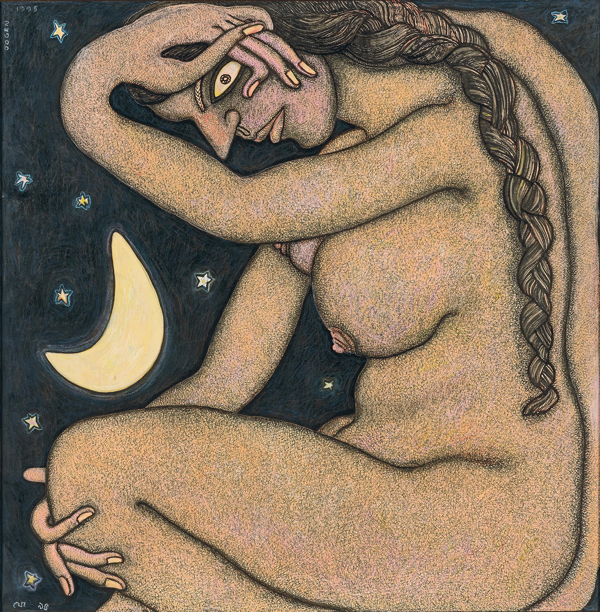 1995 101 cm x 99 cm Ink & pastel Moonstruck