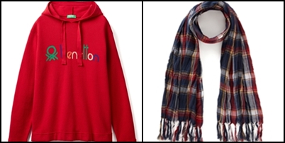 Hooded sweater and muffler for men