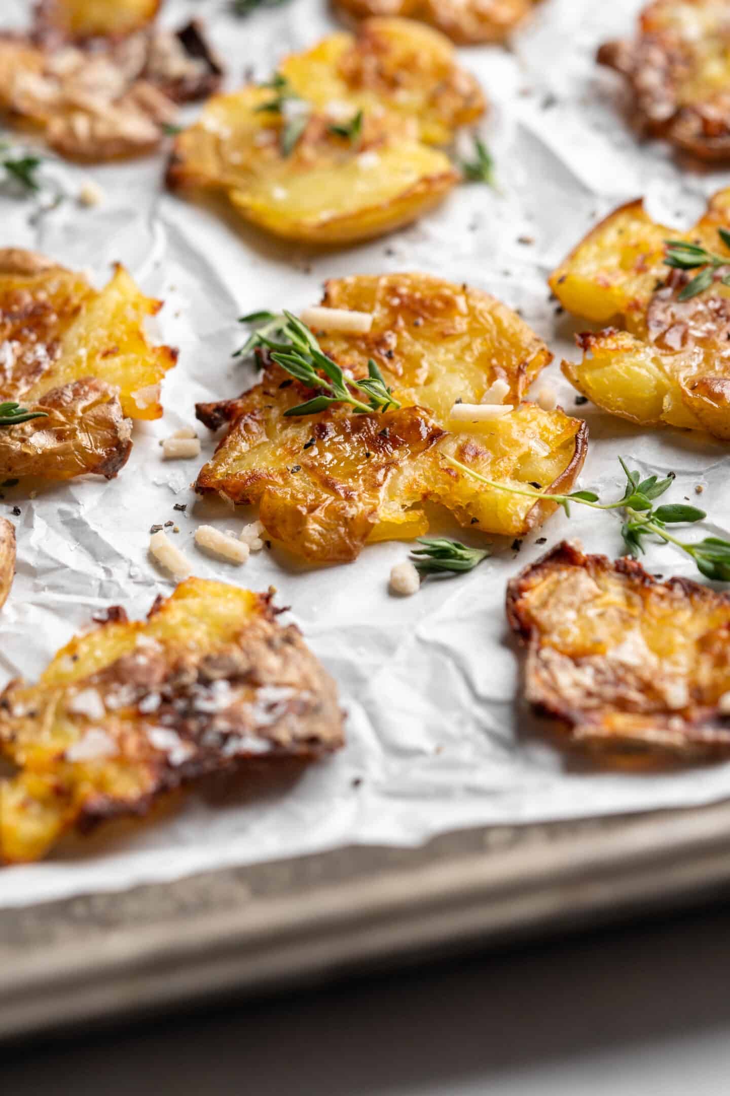 Crispy smashed potatoes