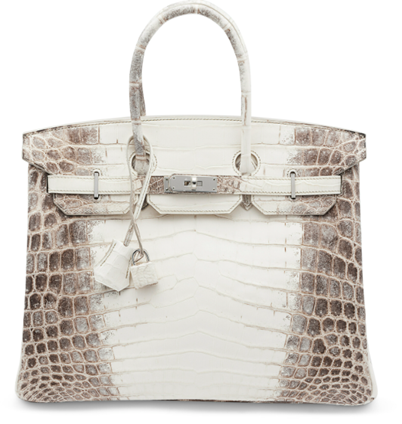 A rare, matte white Himalaya Niloticus crocodile Birkin 35 with palladium hardware, Hermès, 2015. Estimate: €60,000-80,000. Offered in Inside the Orange Box: Part III, 13-28 June 2023 at Christie’s Online
