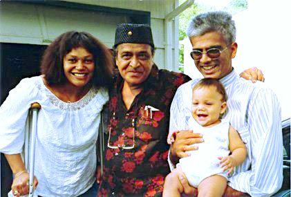 Candace Hamilton, Dr. Bhupen Hazarika, Tez Hazarika and on the lap Sage Akash Hazarika (1992)