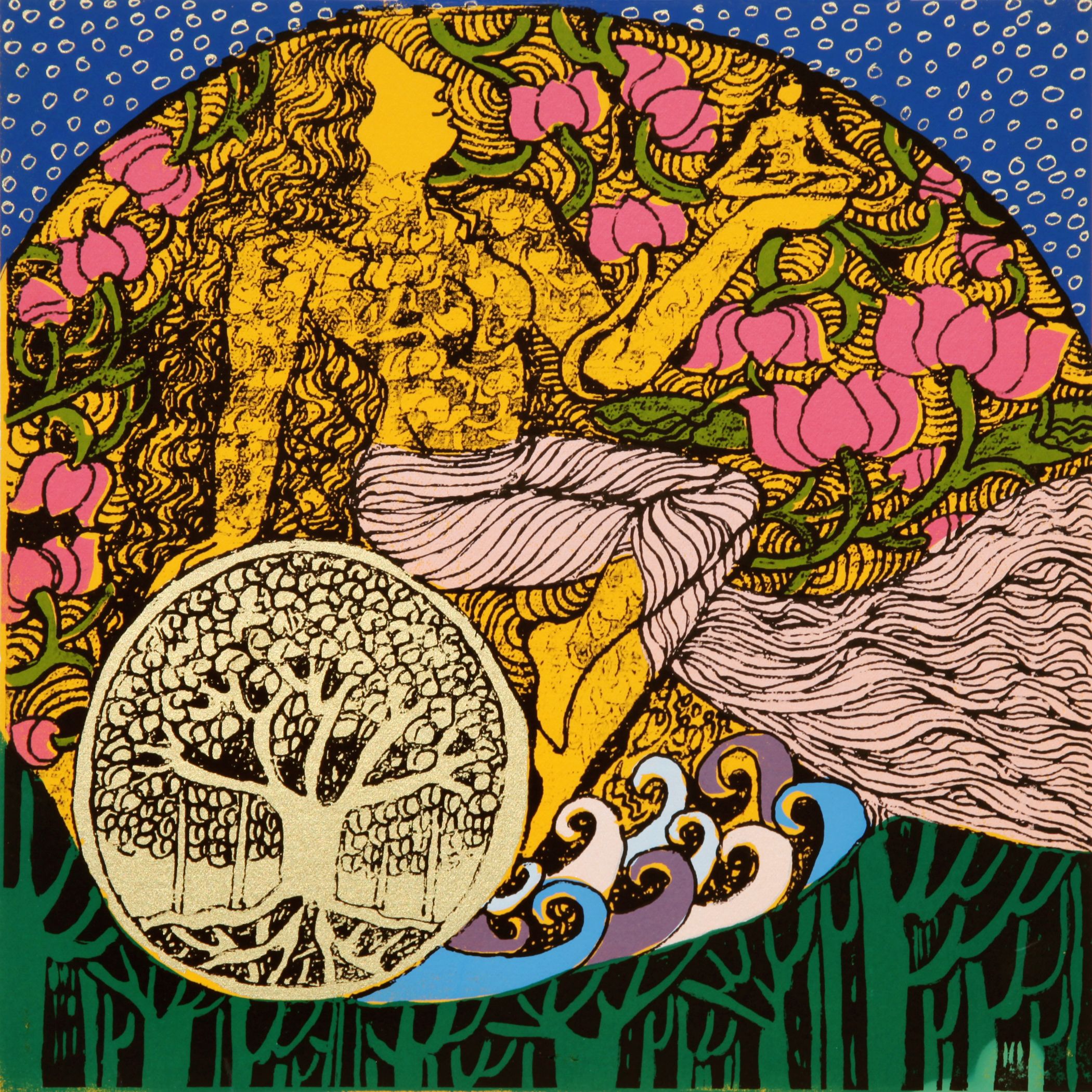 Yogini, Serigraph on arche paper,10x10 inches, 1147