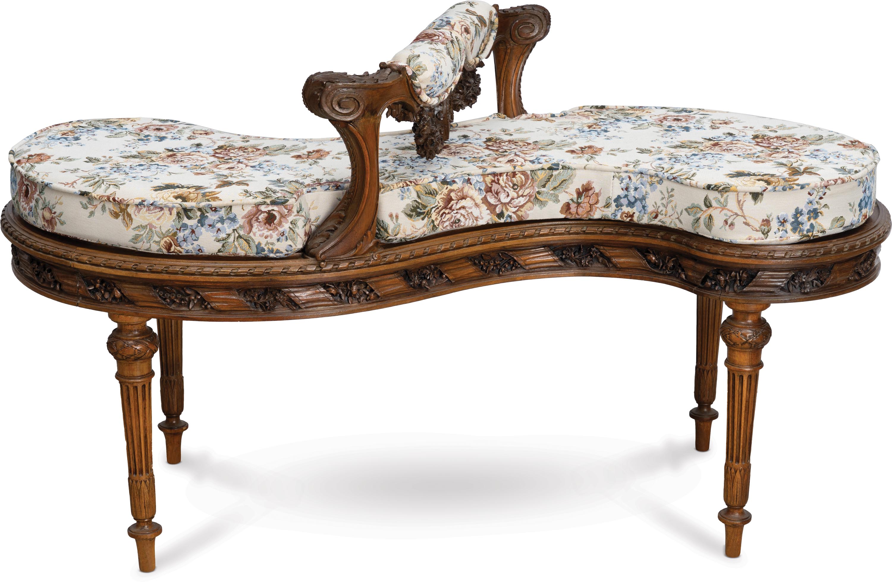 Lot no. 80, A French Walnut Loveseat 