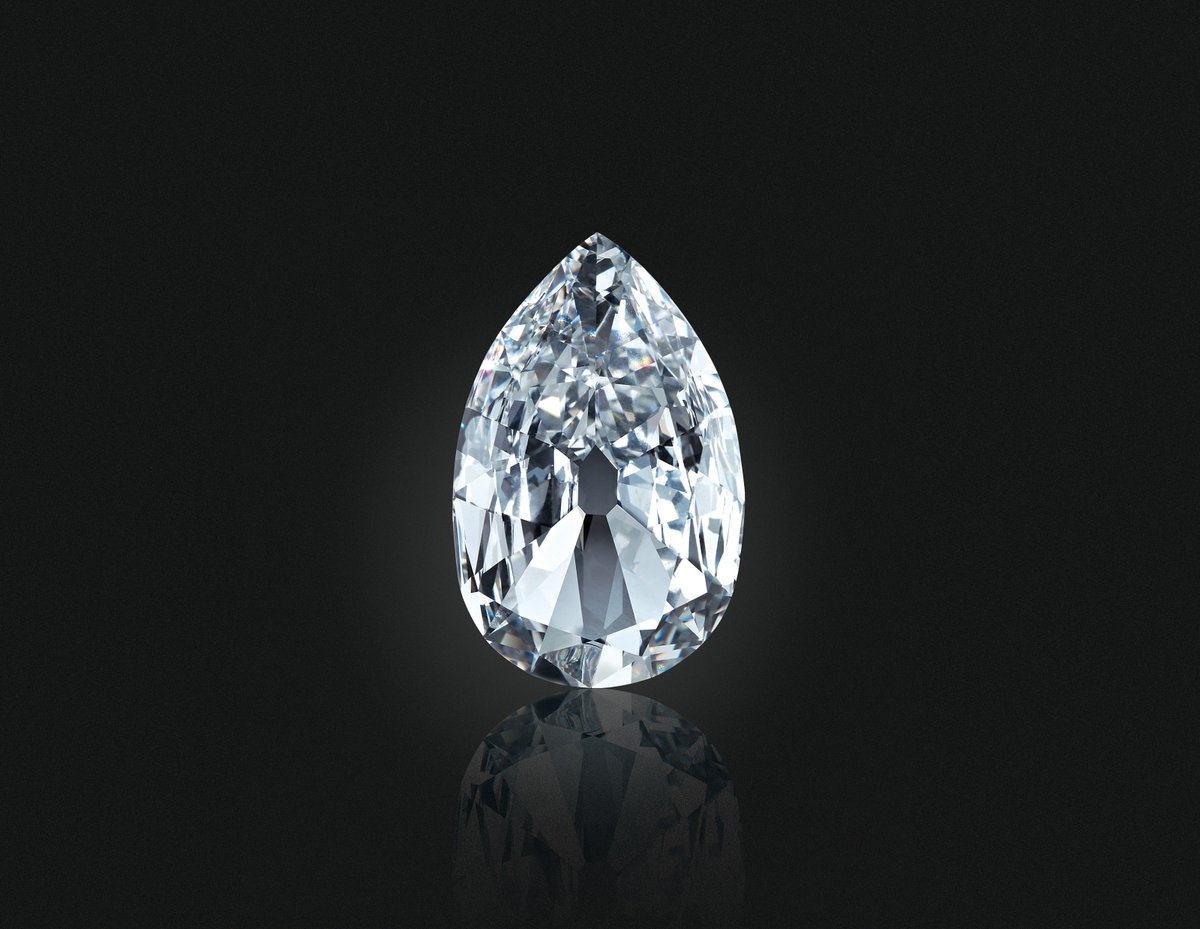 A 17.21 carat 'Arcot II,' once owned by Queen Charlotte realized USD 3,375,000 at a Christie's auction in 2019. (Source Christie's)