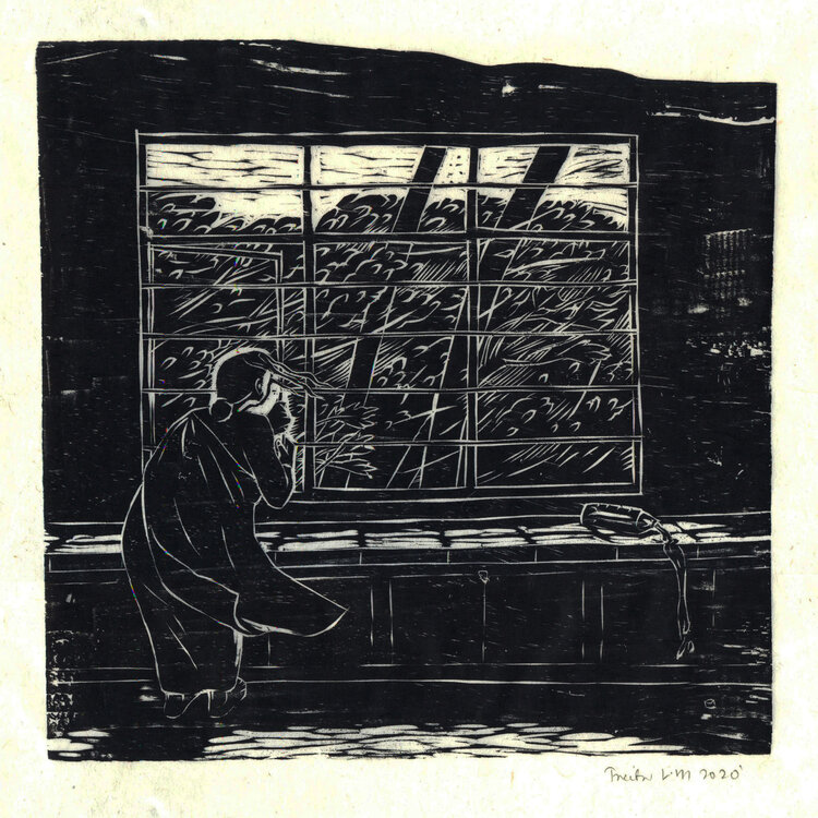 A Storm | Woodcut | 10" x 10" | 2020