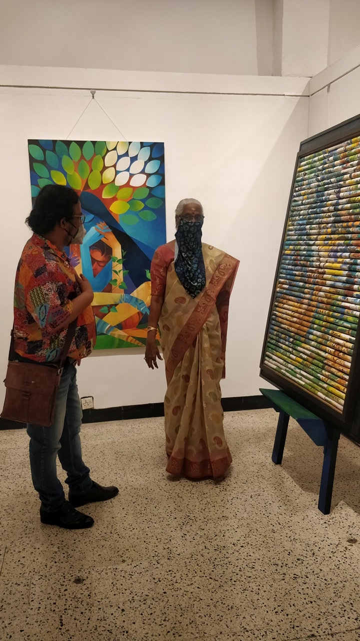 Jehangir Art Gallery opens with celebrated artist Bibhuti Adhikary's show, art installation ‘The Rolling Painting’, made with 594 PVC Pipes biggest attraction for Mumbaikars