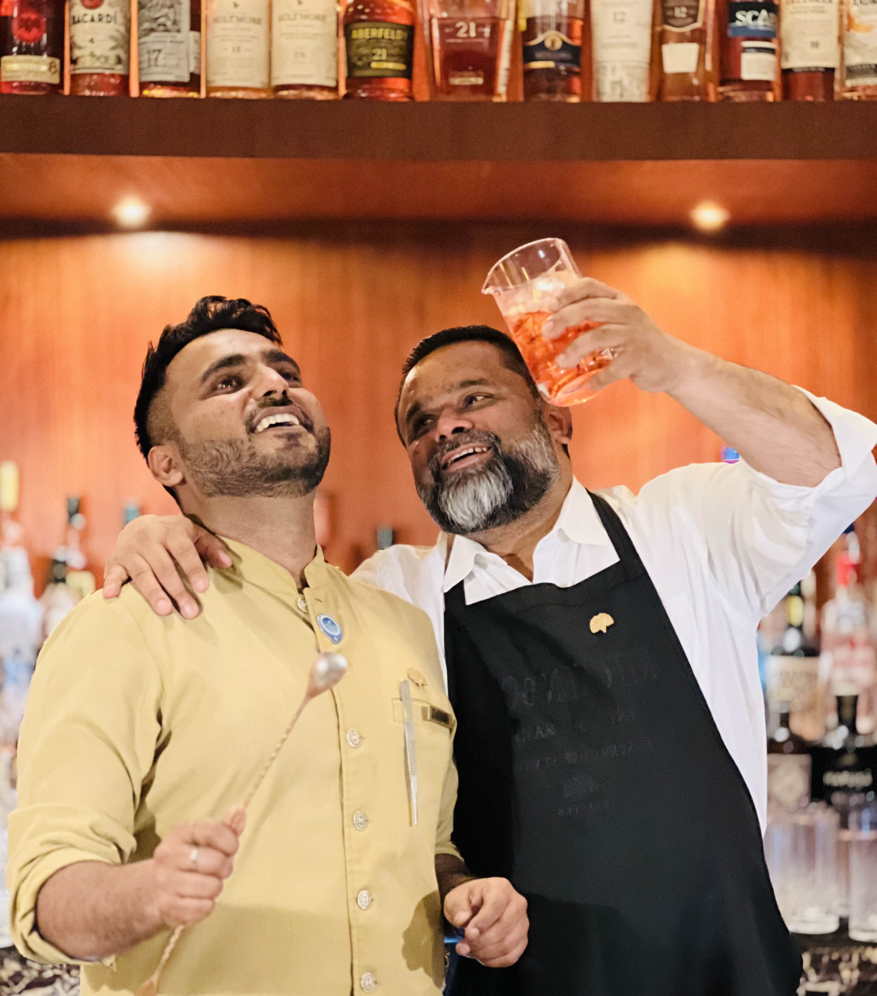 Abhishek Banerjee, Bar Manager with Mr Rajesh Namby, General Manager, Raffles Udaipur
