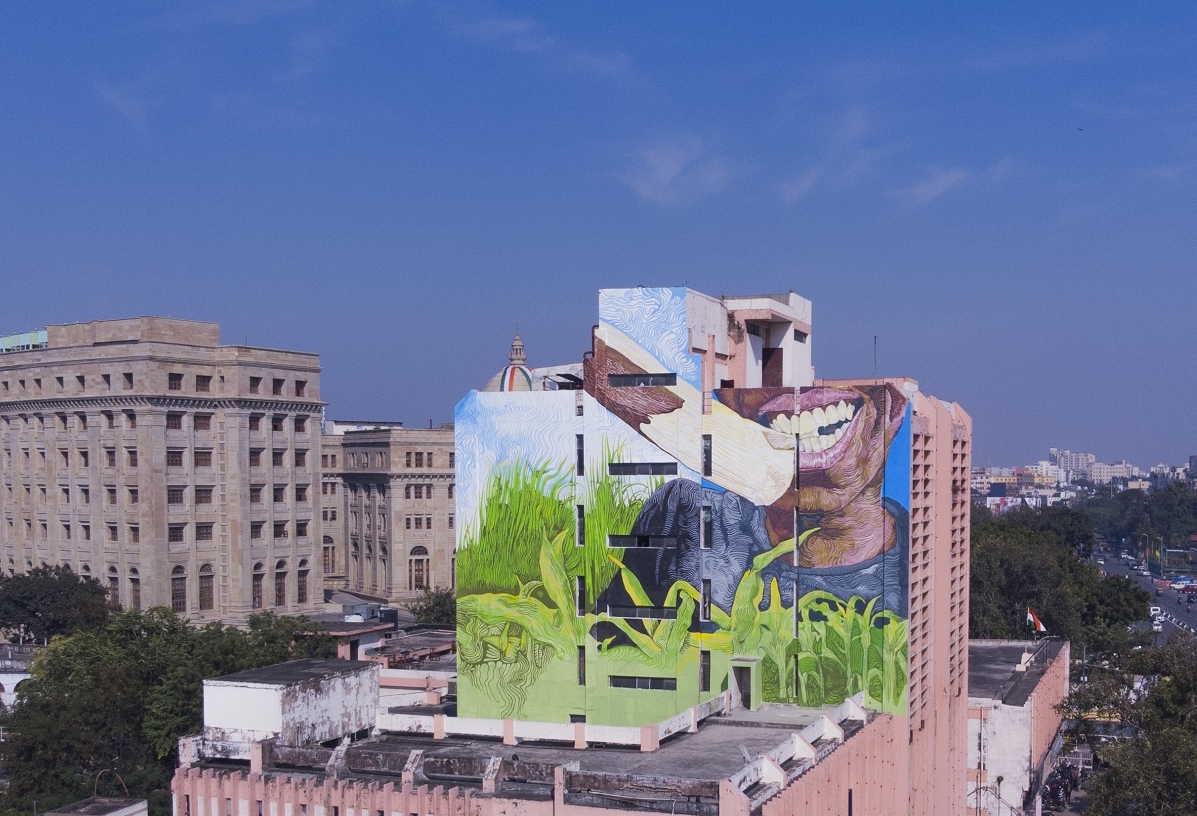Amitabh Kumar mural in Lucknow