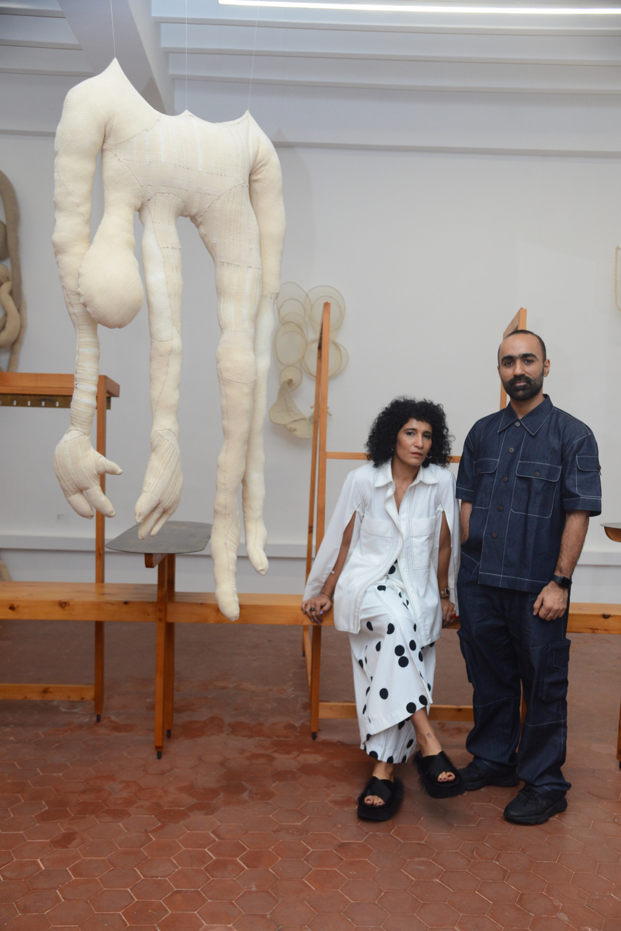 Amrita Khanna & Gursi Singh with Shradha Kochhar's works at Communion