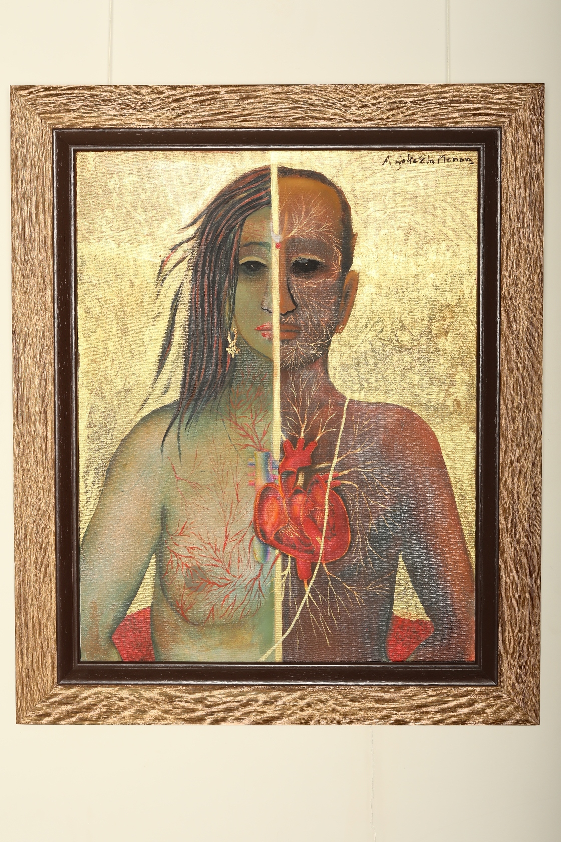 Anjolie Ela Menon ANME-002, Aradhanareeswara, 26 x 24.5 Inches, Mixed Media On Canvas, 2015, GV5A4270