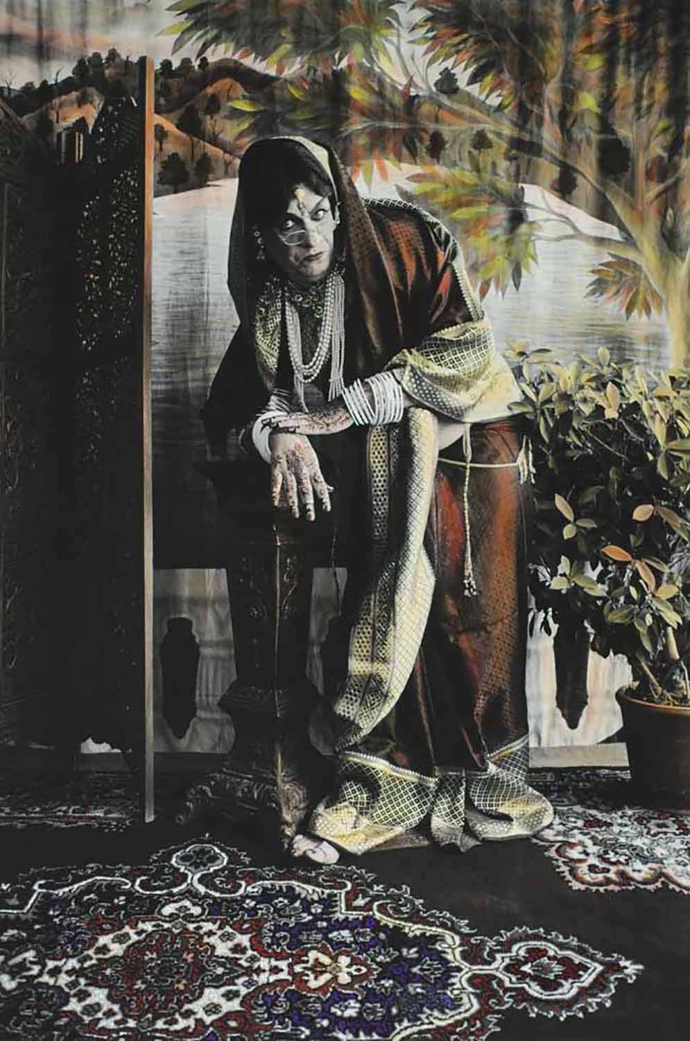 Waswo X Waswo, Madame X Archival black and white digital photograph hand colored by Rajesh Soni 24 x 16 inches 2007