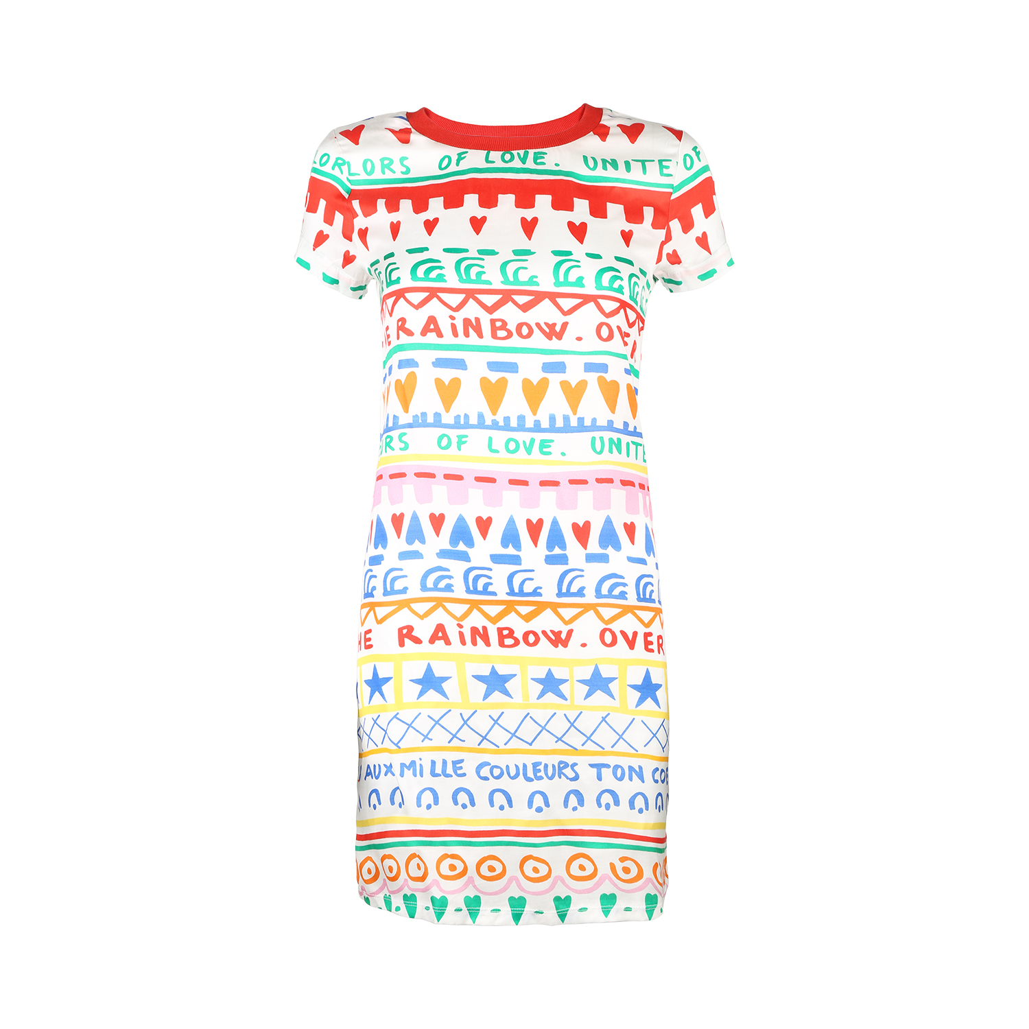 Benetton SS20, White based Slogan print dress