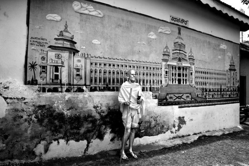 Cop Shiva, Being Gandhi 14, Hahnemuhle Photo Rag Bright White paper, 35 x 51.5 inc