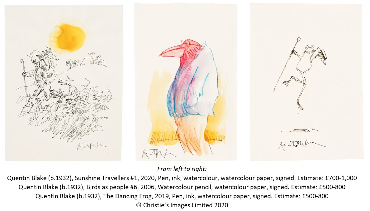 Quentin Blake's 200 drawings to be sold to benefit House of Illustration