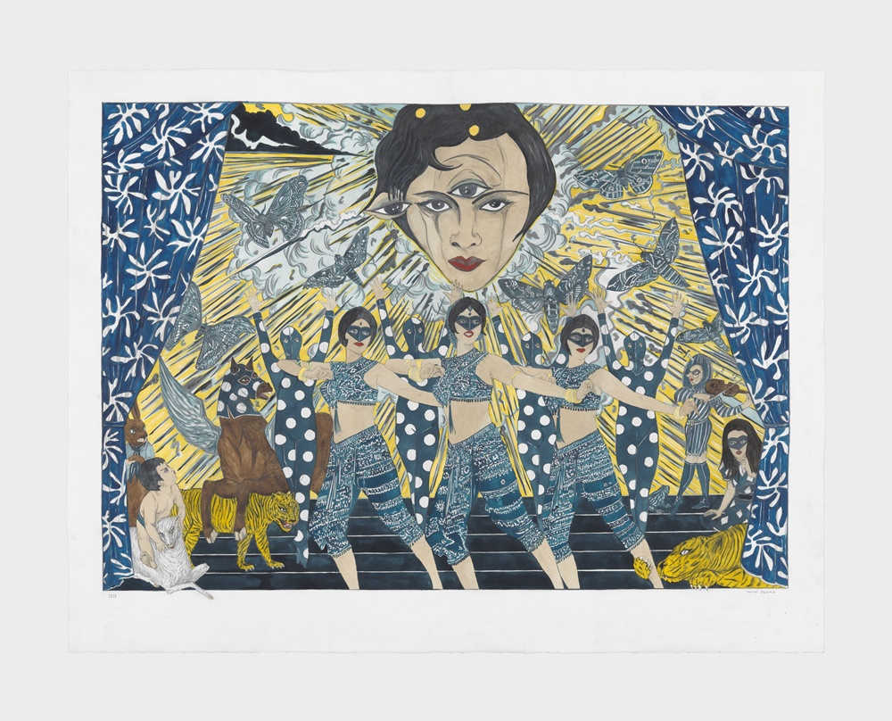 Marcel Dzama, All the youth come out to play ain't no one lay in our way.  2019, © Marcel Dzama Courtesy the artist and David Zwirner