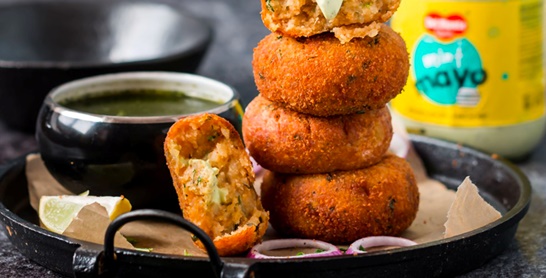 Mint Mayonnaise Stuffed Potato Cutlets