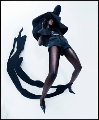 Duckie Thot, Aubrey’s shadow. Fashion Saint Laurent. London, 2017. Tim Walker Studio