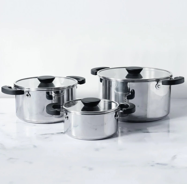 Meyer Kitchen Hacks 3 Piece Casserole Biryani Pot Set