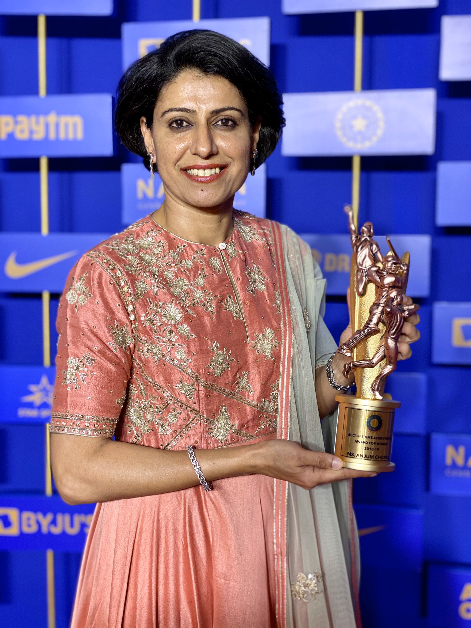 Anjum Chopra presented BCCI Lifetime Achievement Award for women. One of India’s finest batswomen, she's played 127 ODIs and 18 T20 internationals
