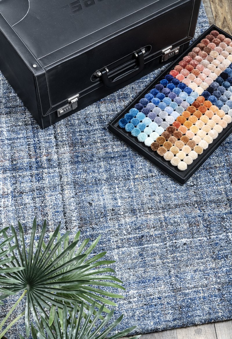 Gemma Blue Wool Hand Knotted Premium Carpet
