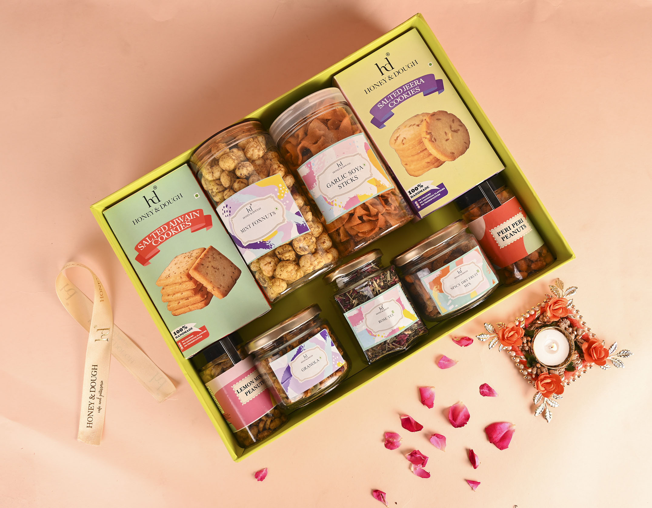 Green Print Large Tray from Honey & Dough