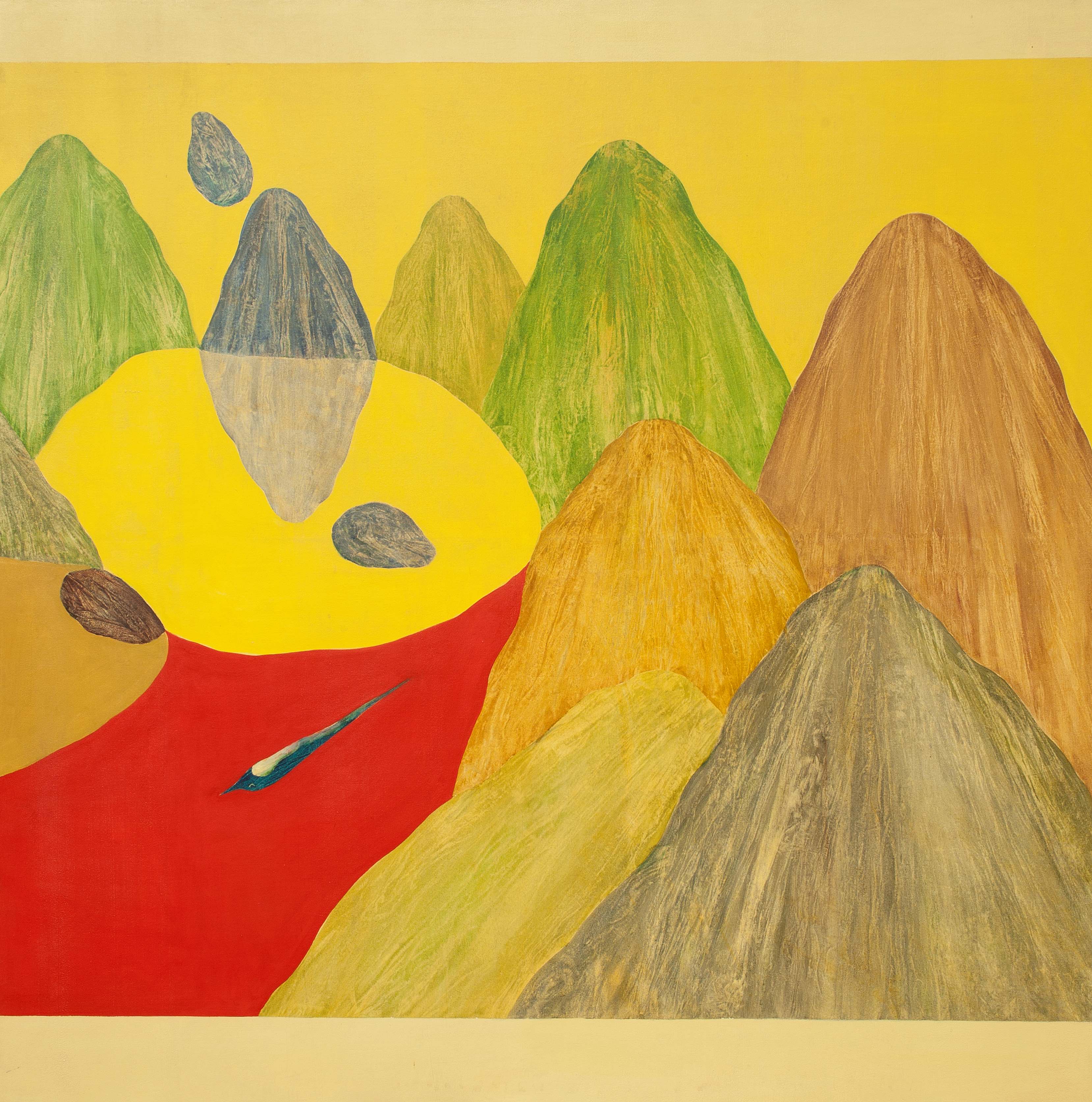 Jagdish Swaminathan's 58 X 58 Inches Oil on Canvas 1971 Untitled