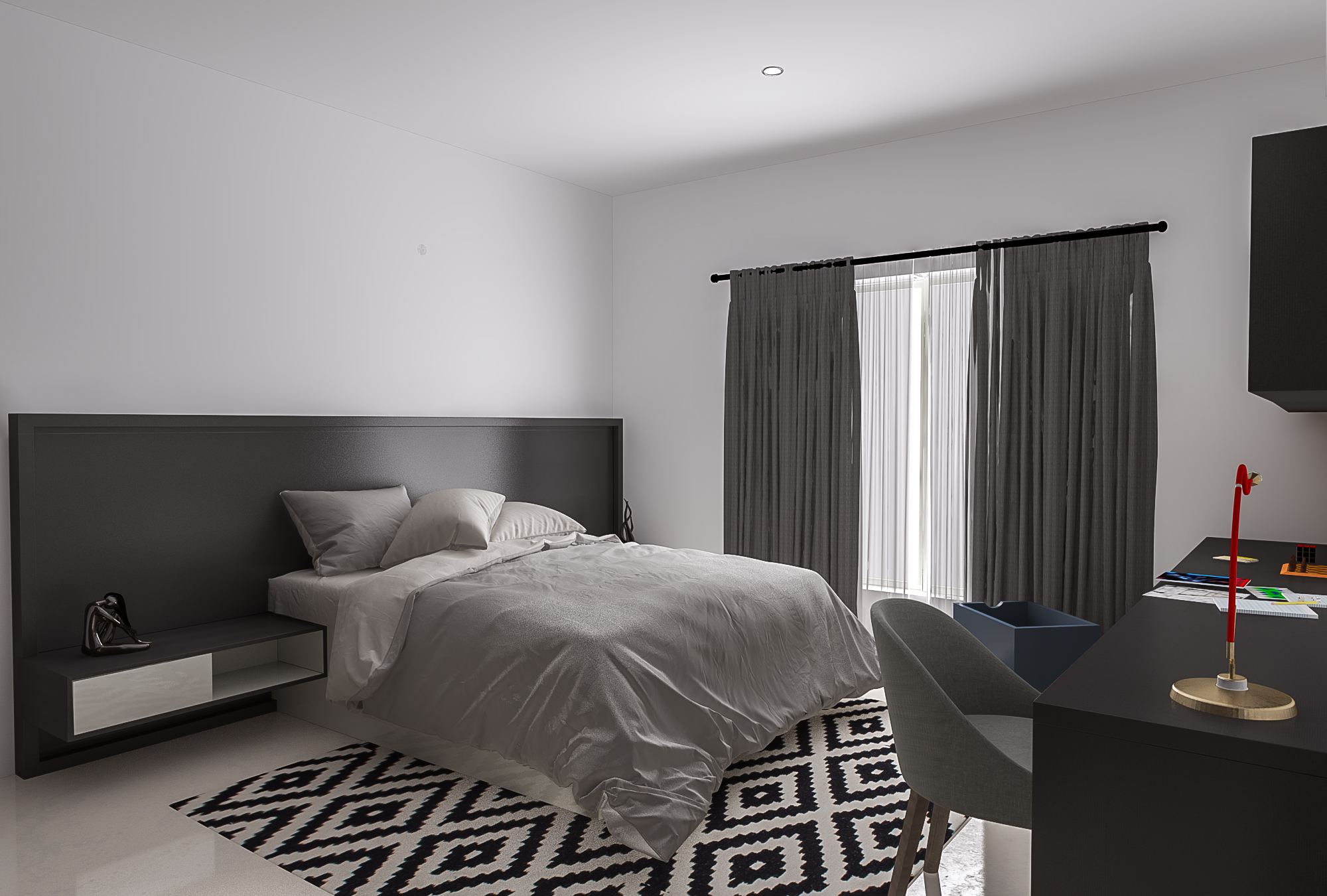 A minimalist bedroom (Source: Bonito Designs)