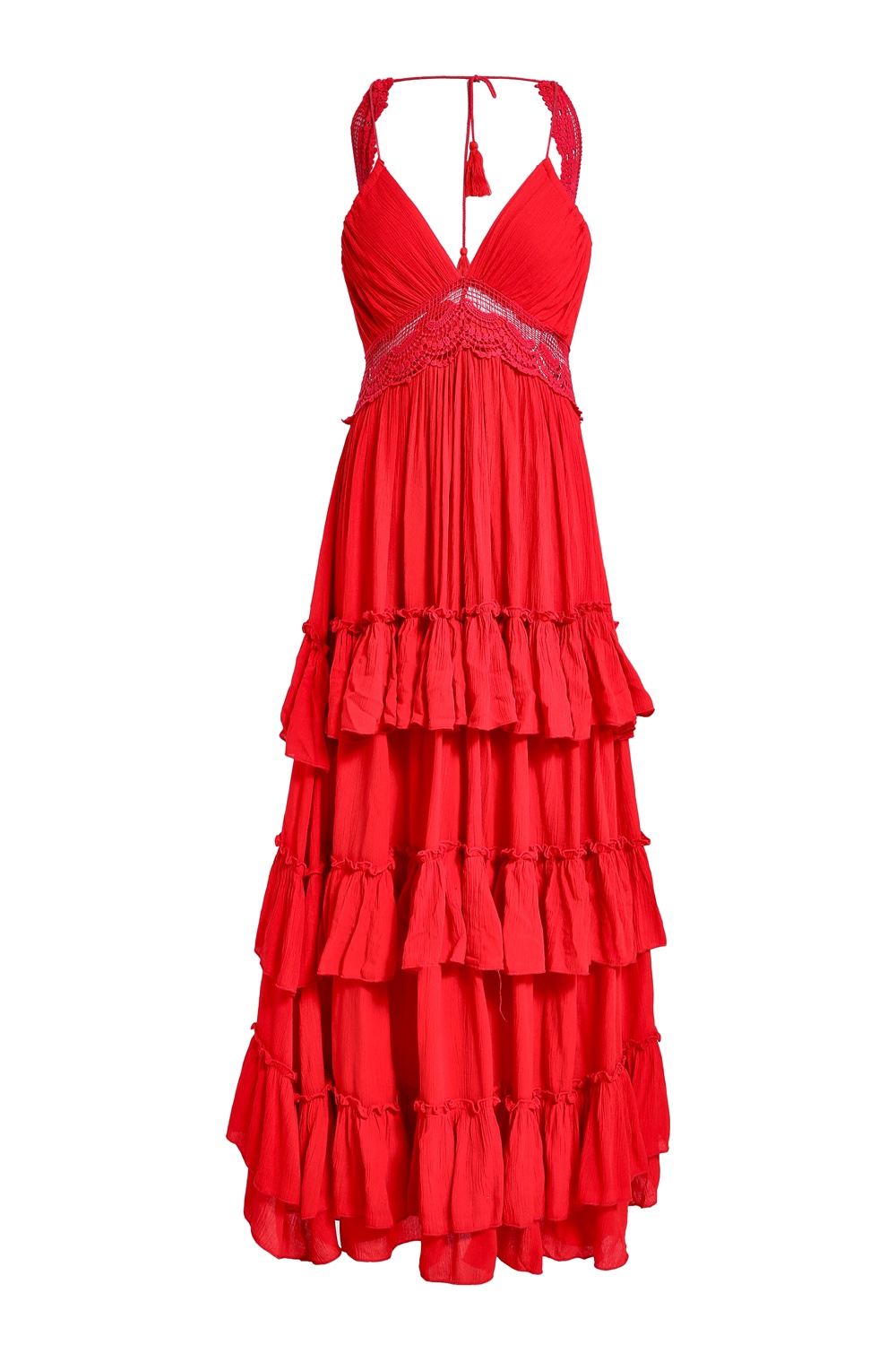 KOOVS Backless Tiered Maxi Dress