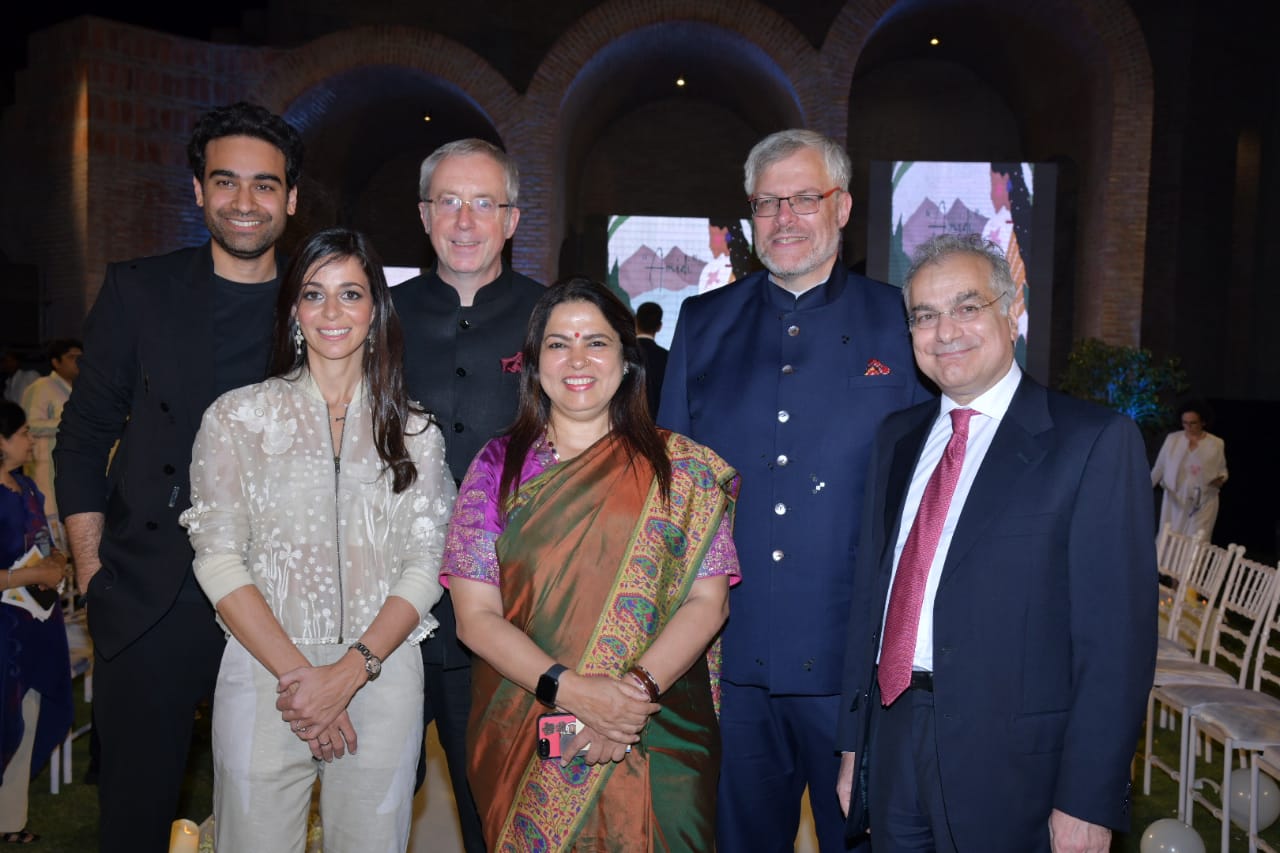 L-R_Designer Sahil Kochhar,Orly Goldschmidt, Head of Public Diplomacy at Embaasy of Israel,H.E. Mr François DELHAYE, Ambassador of Belgium to India, Naor Gilon, Ambassador of Israel,Meenakshi Lekhi, Ugo Astu