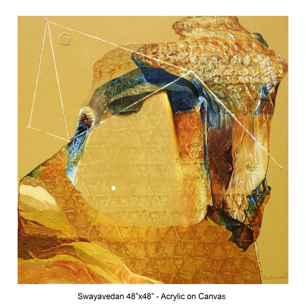 Lakshman Surybhan Chavan Painting, Swayveden. 48 x 48 Inches Acrylic on Canvas.