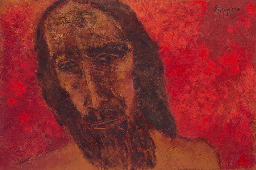 Akbar Padamsee, Untitled (Head), 2003, Estimate INR 20 – 25 lakhs (US$ 27,397 – 34,247), Image courtesy of AstaGuru