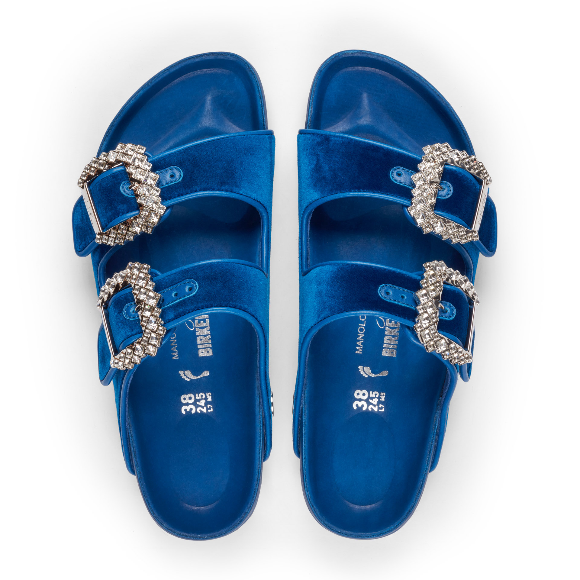 Manola Blahnik for Birkenstock - Arizona Velvet Blue