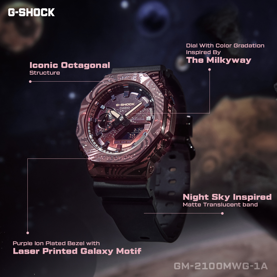  Introducing G-SHOCK GM-2100MWG-1ADR drawing inspiration from the Milky Way with a unique galaxy-themed engraved design