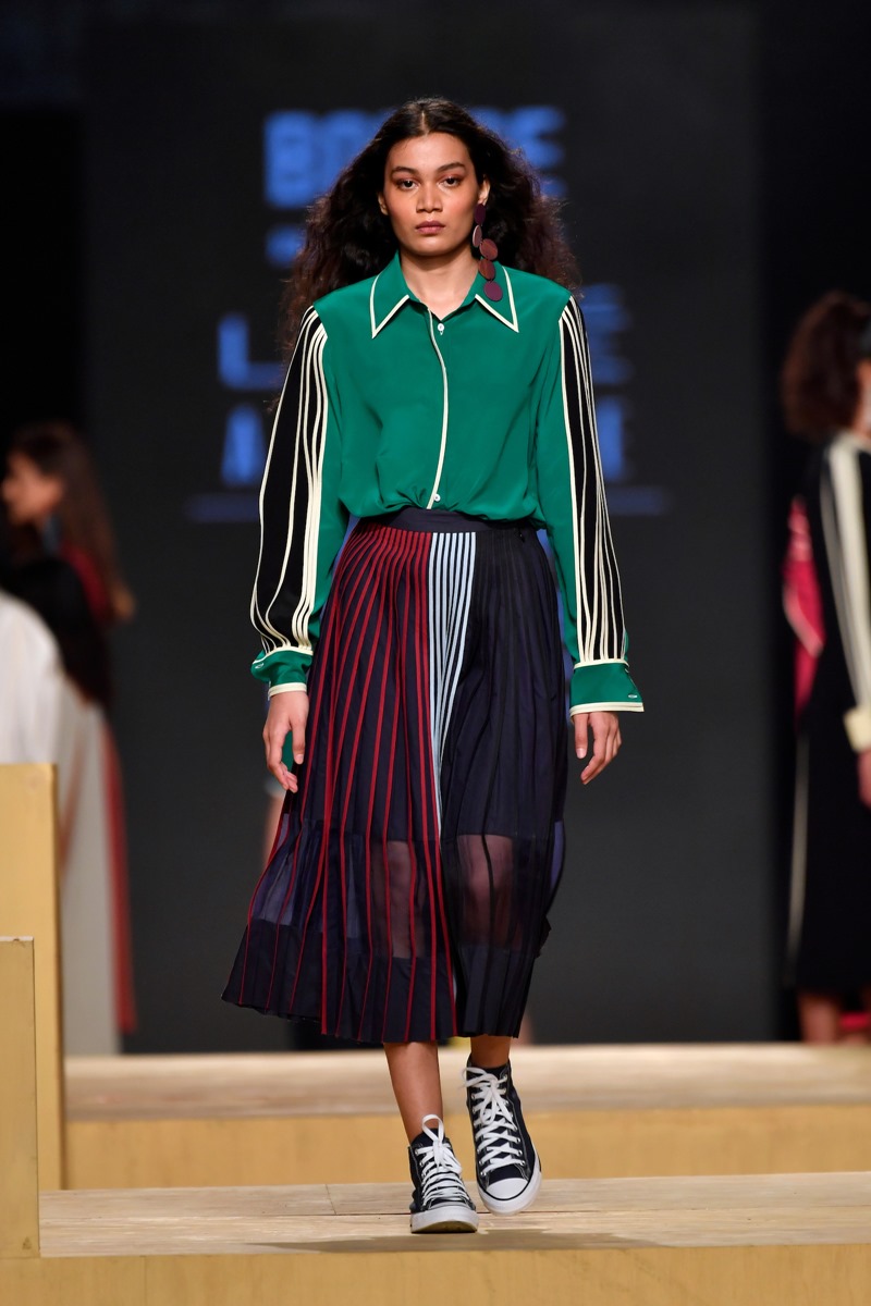 Model walking for Ruchika Sachdeva at FDCI x Lakme Fashion Week 