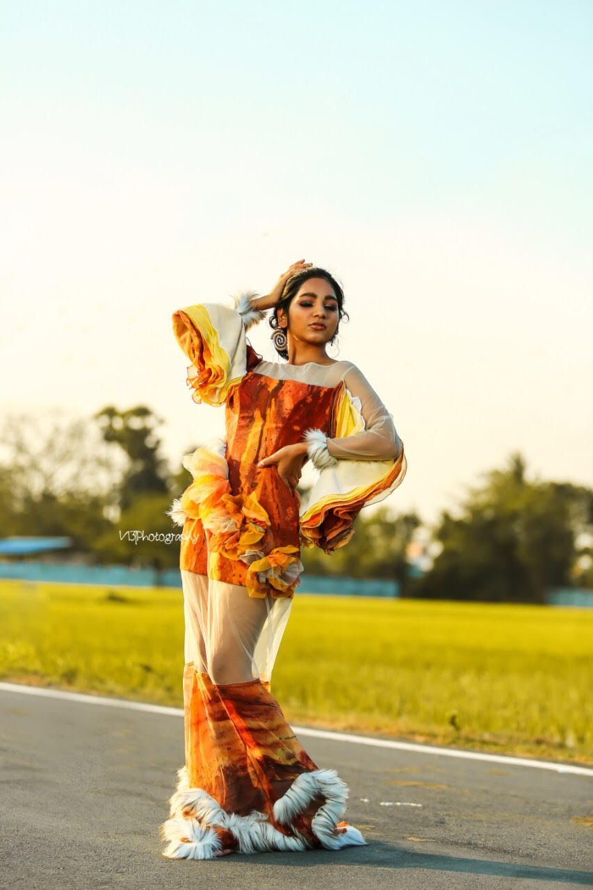 Natural Dyes Shoot, designed by  Ishwariya Ramesh, student at Vogue Institute of Art and Design