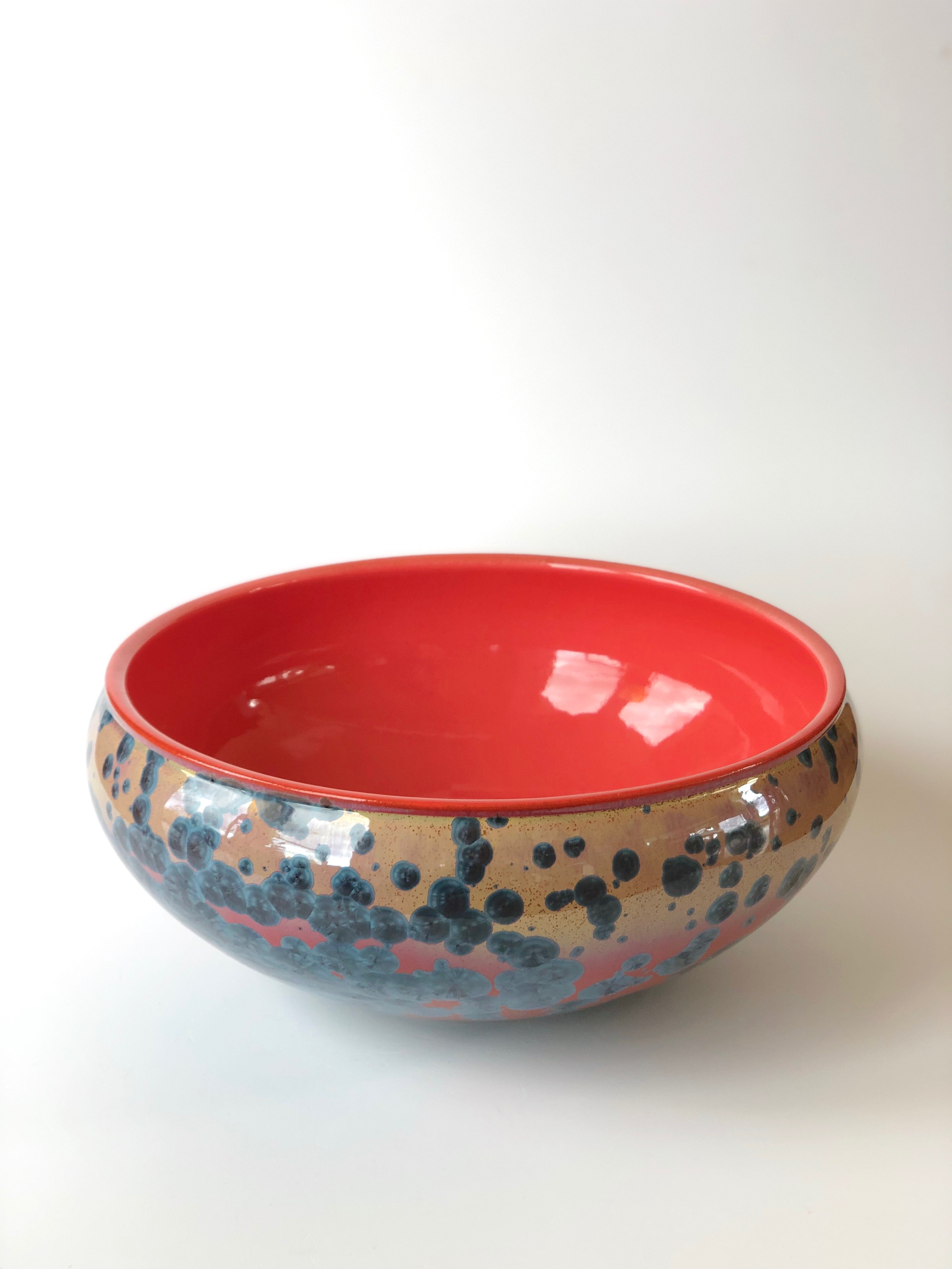 Gold crystal vase with gold lustre