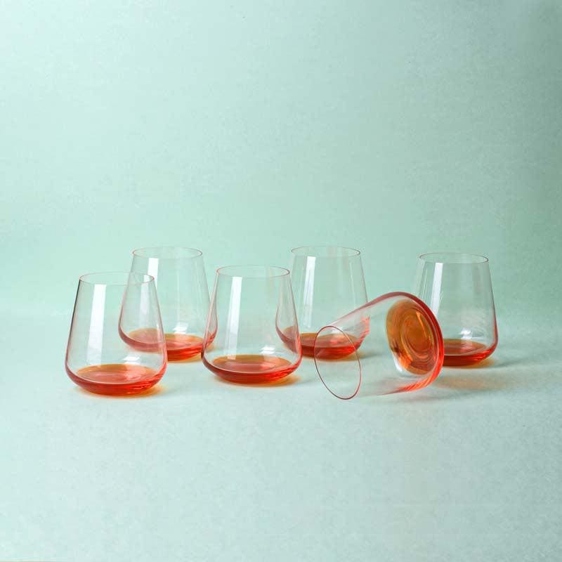  Orange Ombre Wine Tumbler (Set Of Six)