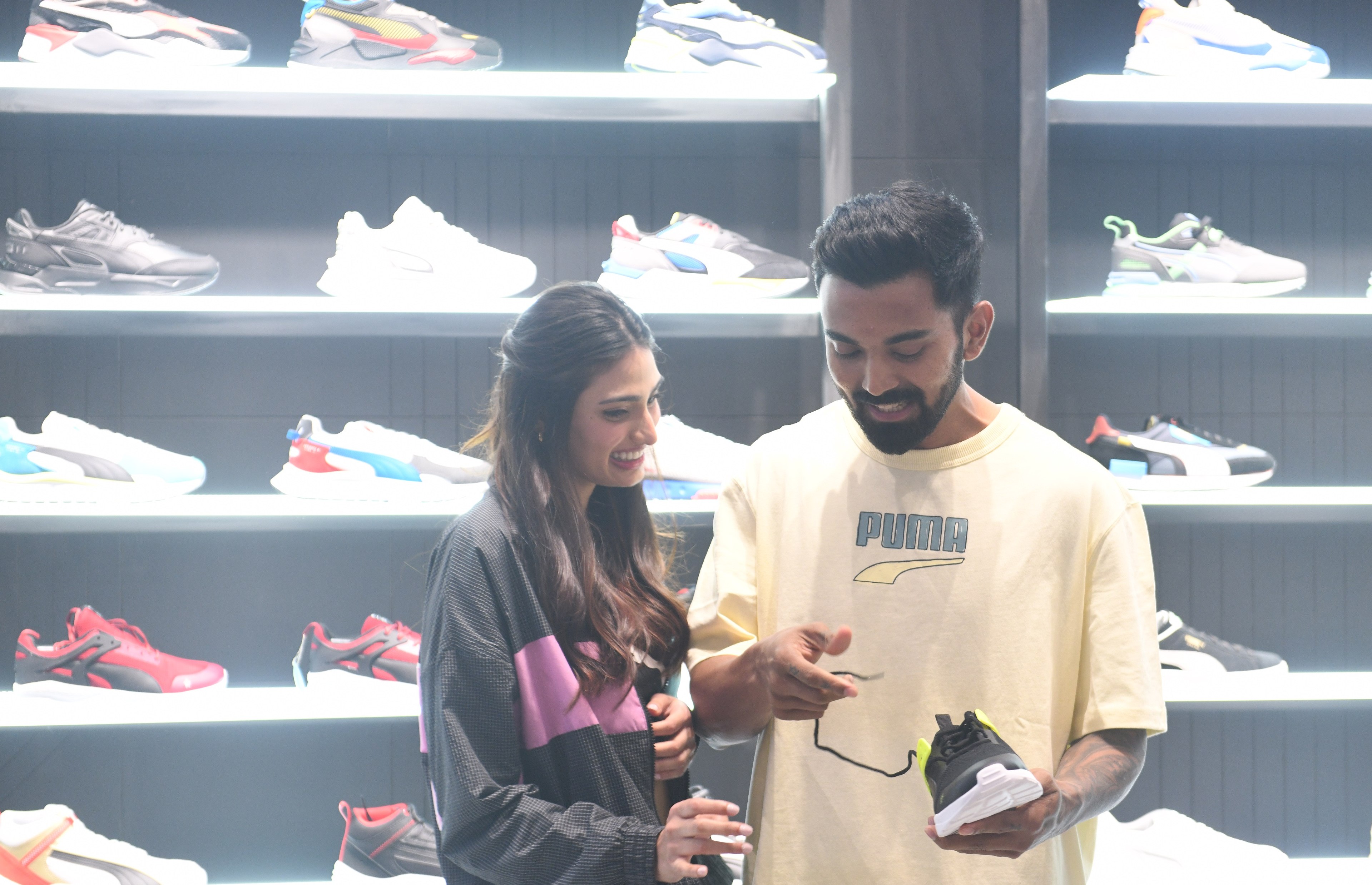 PUMA Brand Ambassador KL Rahul & Athiya Shetty at PUMA store, Orion Mall 
