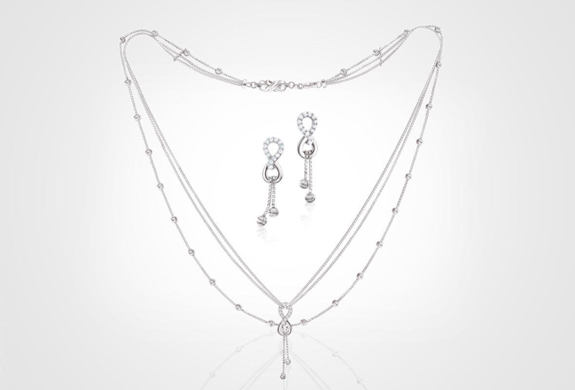 Platinum Earrings & Necklace from PGI's Season Of Hope collection