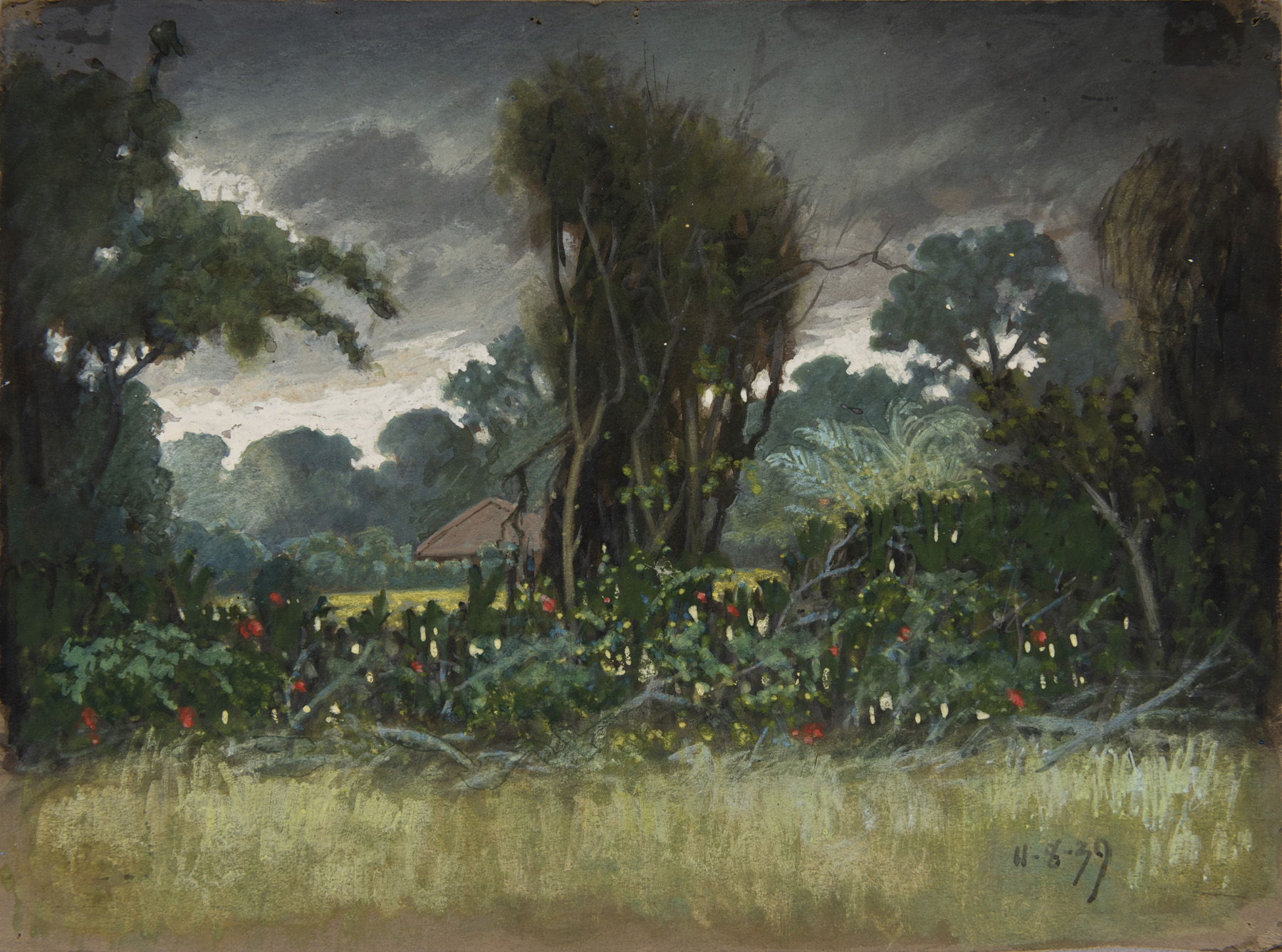 Rustom-Siodia.-Untitled-Forest-1939.-Watercolour-heightened-with-pastel-on-paper