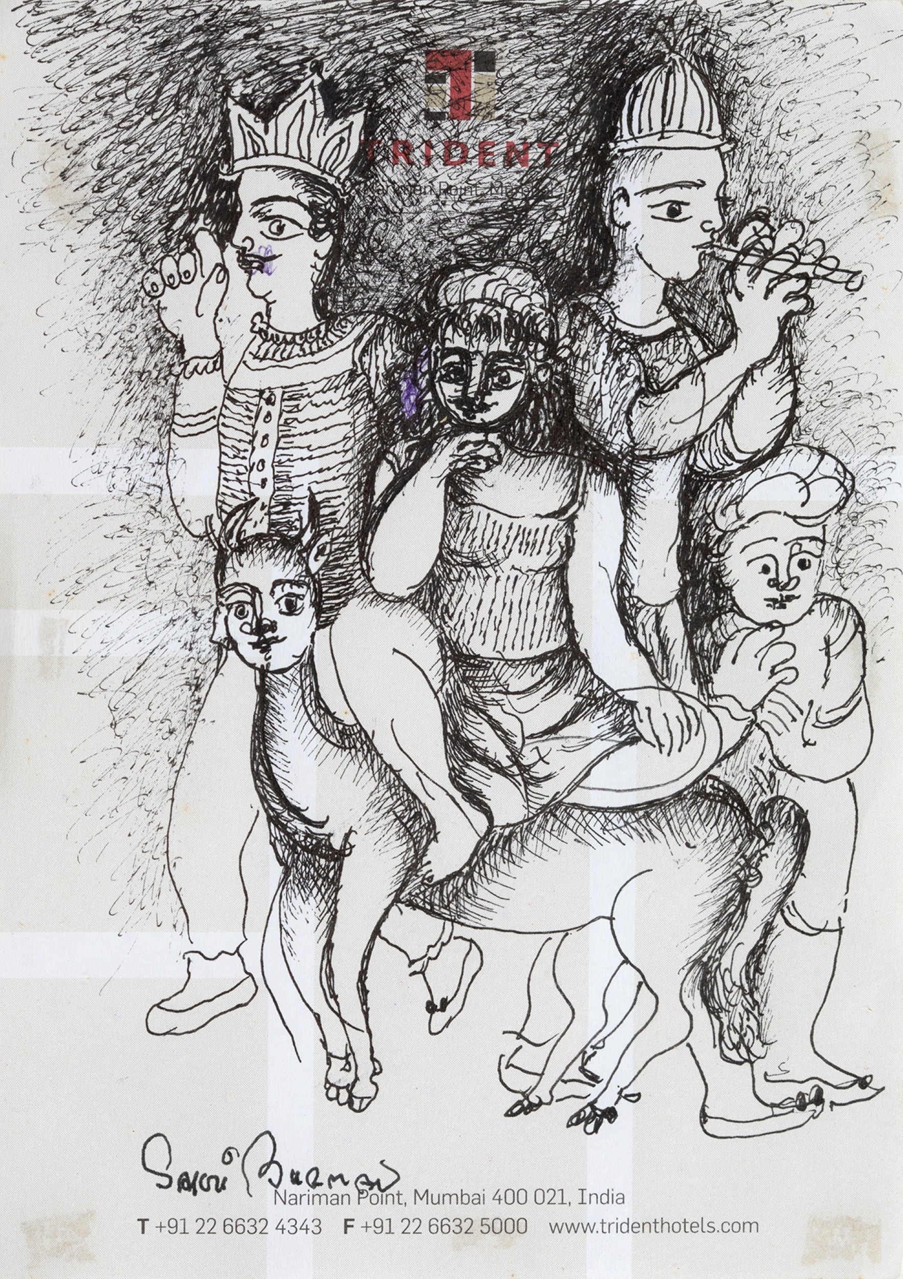 Sakti Burman Untitled 14.5 x 10 cm Pen and Ink on Paper 2016 (Custom)