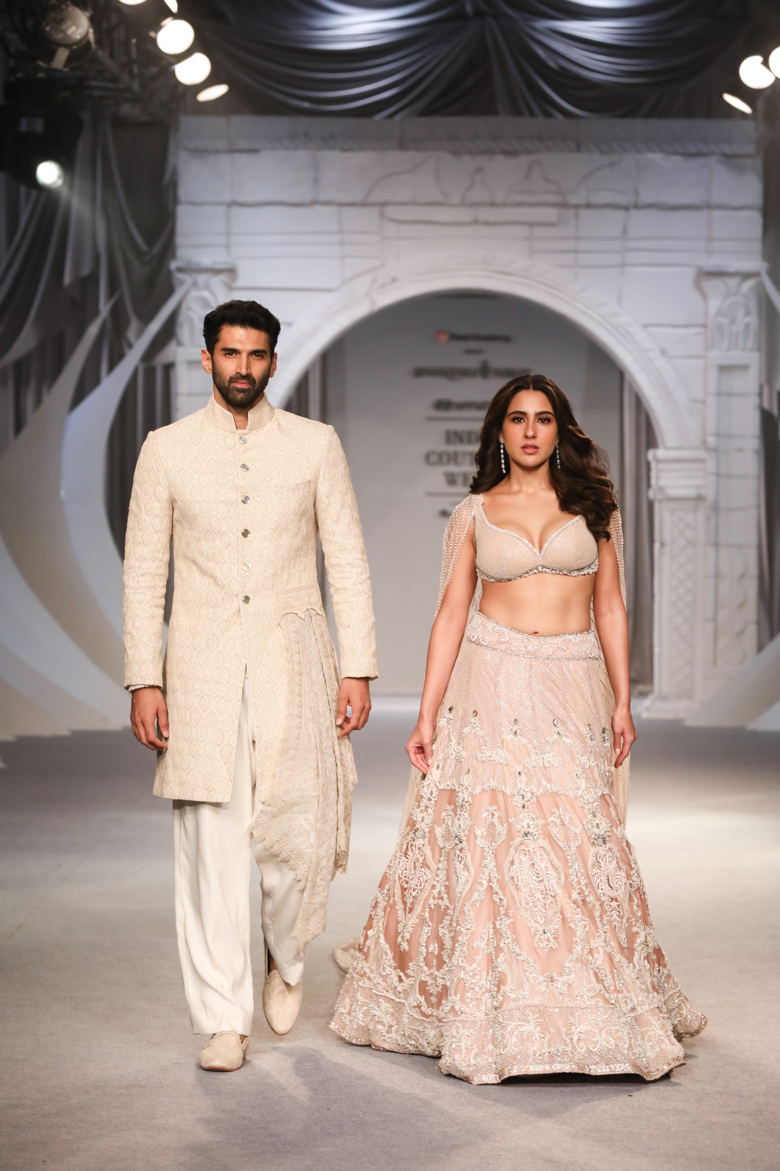 Sara Ali Khan and Aditya Roy Kapur in Shantnu & Nikhil collection at FDCI Hyundai India Couture Week 