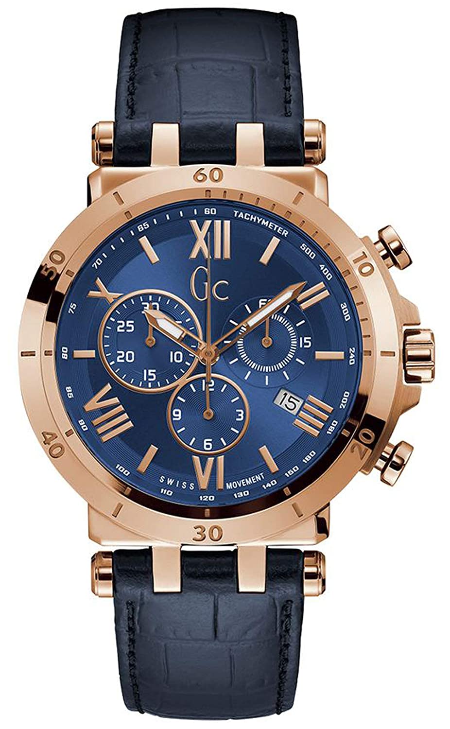 GC Mens Blue Dial Leather Chronograph Watch