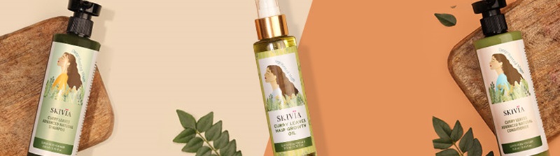 Skivia Curry Patta Shampoo with Henna & Fenugreek Extract - 250 ml